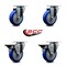 Service Caster 4'' Blue Poly Wheel Swivel Top Plate Caster Set with 2 Posi Brakes, 4PK SCC-20S414-PPUB-BLUE-2-PLB-2 - alternate 5
